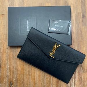 YSL Black Envelope Clutch